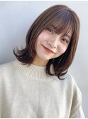 ふんわりレイヤーロブ/シースルー前髪/外ハネ/大人かわいい