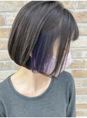 ボブとパープルのイヤリングカラー