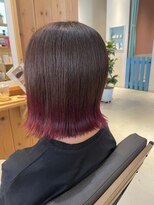 タイズ(ties)&nbsp;大人可愛いショートボブカットピンクアッシュブリーチなし外ハネ