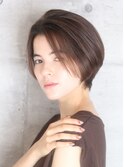 ショート・ボブ/面長/前髪なし/絶壁解消/30代/40代/50代/くびれ