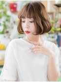 大人かわいい内巻きワンカールくせ毛風ボブc6戸頭20代30代40代