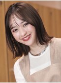 イメチェン　外ハネボブ　美髪　ワイドバング　ミディアム　艶