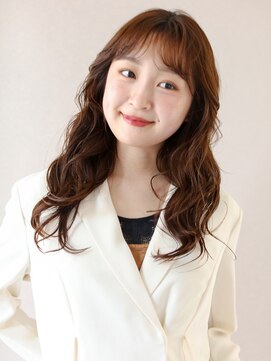 ヘアサロン ガリカ 表参道(hair salon Gallica) 韓国風くびれロング×波巻き×シナモンブラウン