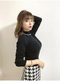 脱白髪染めハイライト☆ミディアムレイヤー30代/40代/50代