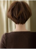 マロンベージュ抜け感小顔ショートマッシュパーマY上尾30代40代