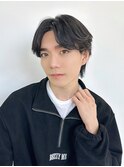 センターパート×ナチュラルマッシュウルフ