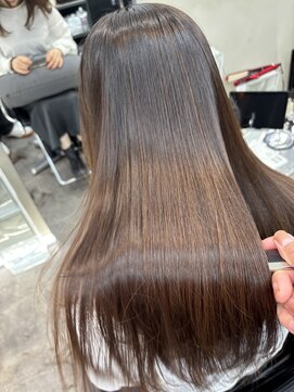 ファビ 渋谷(Fab) くびれヘア/暗めカラー/アプリコットオレンジ/縮毛矯正