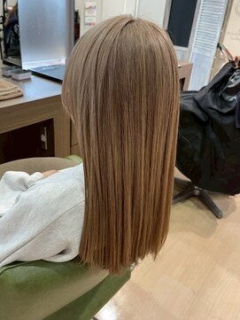 アウラ(AURA) 盛岡ケアブリーチカラーペールピンクベージュショコラブラウン◆