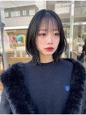 レイヤーボブバッサリイメチェンブルーブラック