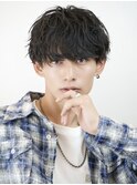 無造作マッシュパーマソフトツイストスパイラルショート