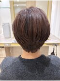 40代50代60代ひし形小顔ショートボブ絶壁解消白髪ぼかし前髪あり