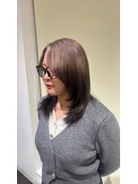 アース いわき店(HAIR&MAKE EARTH)&nbsp;大人くびれレイヤーミディ×ショコラグレージュ