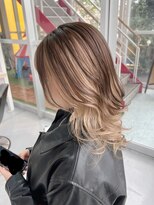ヘアデザイン ゴドバン(Hair Design Gdobant) 大人可愛いアンブレラカラー×ミルクティーベージュ