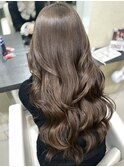 ヘーゼルベージュ縮毛矯正×髪質改善×ブリーチなしダブルカラー