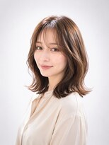 エートス(ethos)&nbsp;艶ブラウン×くびれ外ハネミディ
