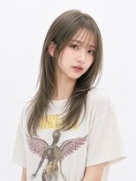 キャロル(CAROL)&nbsp;韓国風シースルーバング×オリーブグレージュレイヤー