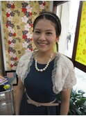 編み込みダウンスタイル