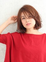 パティオン(PATIONN) ニュアンスオレンジブラウンのミックスカールボブスタイル☆