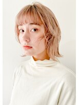 ソーコ 渋谷(SOCO) 【SUN】春先取り!サーモンピンクベージュボブウルフ◎