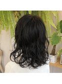 サラサラ直毛さんゆるウェーブパーマ