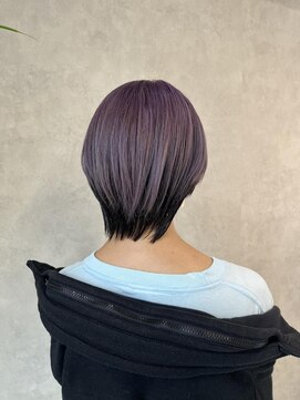 ミューバイケンジ(miu by KENJE) miu&橋本愛海　パープル&ブラック個性的ウルフ