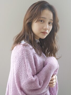 アヴァンスアンス 広島袋町店(AVANCE.ens) グレージュカラー×かきあげセミロング