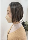 地毛ハイライトミニボブ