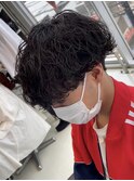 波巻きパーマメンズパーマメンズヘアツーブロックツイストパーマ