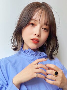 フィーリーカラー 大阪梅田店(feery color) ベージュインナーカラーショートボブレイヤーミディアム前髪