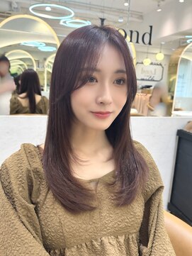 ロンドプランタン 恵比寿(Lond Printemps) ワンカールでかわいいレイヤースタイル×ピンクブラウン