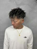 メンズサロンロス(LOSS)&nbsp;フェード×ホワイトメッシュ×ツイストパーマ