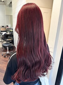 ラレイ ハラジュク(Lalei harajuku) 【白石】ブリーチなし/艶々チェリーレッド/暖色カラー