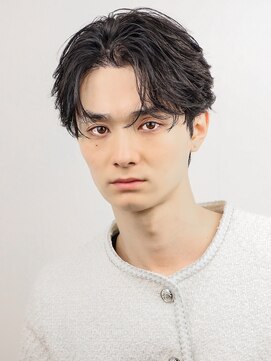 オーシャントーキョーハラジュク(OCEAN TOKYO harajuku) 韓国ヘアカルマパーマコンマバングセンターパート黒髪ニュアンス