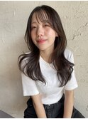 大人美人艶カラーベージュ小顔カット透明感レイヤーロング