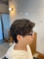 ゼロスバーバー(0's BARBER SHOP)&nbsp;メンズ限定！ツイスパ ウルフ×スパイラルパーマ束感ショート