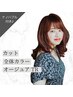 【11月特価】顔まわりのカット＋艶カラー全体染め＋オージュアトリートメント