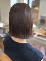 カノエ 福岡香椎店(canoe)&nbsp;切りっぱなしボブ 外ハネボブ ブラウン 髪質改善トリートメント