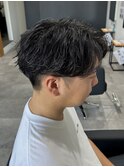 メンズカットパーマセンターパートシャドウパーマ刈り上げカット