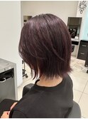 切りっぱなしボブ×ブロッサムピンク