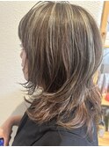 ハイライトとローライト太めにMIXレイヤースタイル