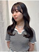 顔周りカット 小顔カット 黒髪 韓国風くびれヘア 髪質改善 20代
