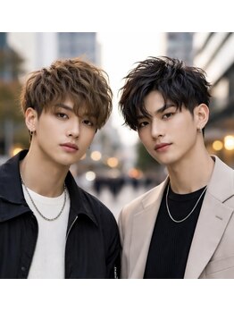 ニューラインギンザ(New-Line 銀座)の写真/平日20時半まで受付◎【メンズカット＋眉毛カット＋ダブル炭酸ケア￥4650】パーマでONOFF決まるスタイルに!