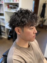 理容 うめむら 波巻きショート/メンズパーマ/メンズカット/理容/眉毛