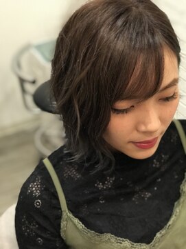 プレタポルテ(Pret-a'-Porter) シースルーバング×切りっぱなしボブ×大人女子アッシュ