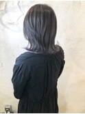 【Reir 吉祥寺】*外ハネボブ+ラインカラー+パープル×グレー*