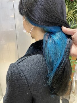 ロックス バイ マグ 松本(rocks BY MAG) 【rocks】ターコイズカラー/インナーカラー/ロングヘア