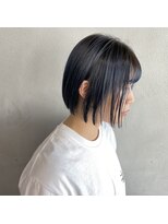 タグ(#tag) #ブルーブラック×ミニボブ