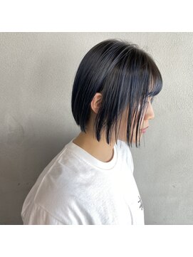 タグ(#tag) #ブルーブラック×ミニボブ