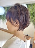 ●前下がりショートボブハンサムショートカットカラーパーマケア