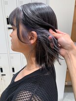 Say.レイヤーボブイヤリングカラー黒髪インナーカラー表参道青山